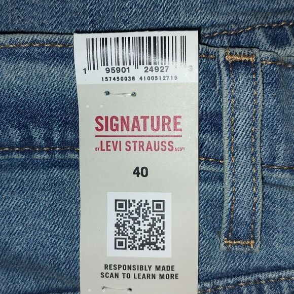 2 pr Signature Levi Strauss distressed Athletic Denim 11" Shorts Sz 40 - Picture 7 of 11